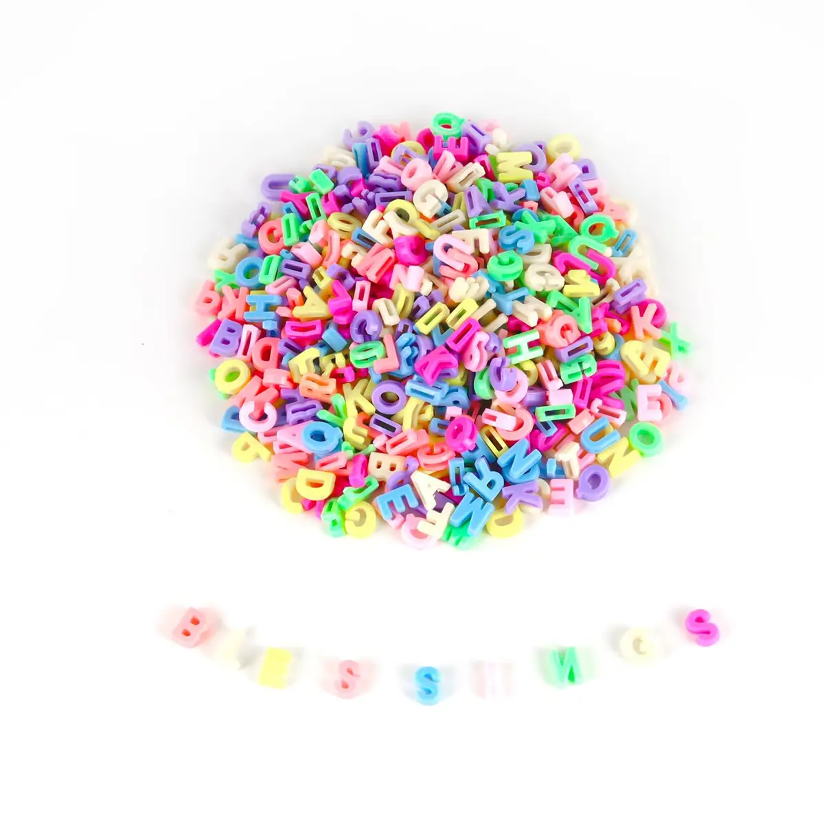 Horsdo Alphabet Letter Beads 9x12mm | 500+ Plastic Loose Beads for Jewelry & Crafts - main product image