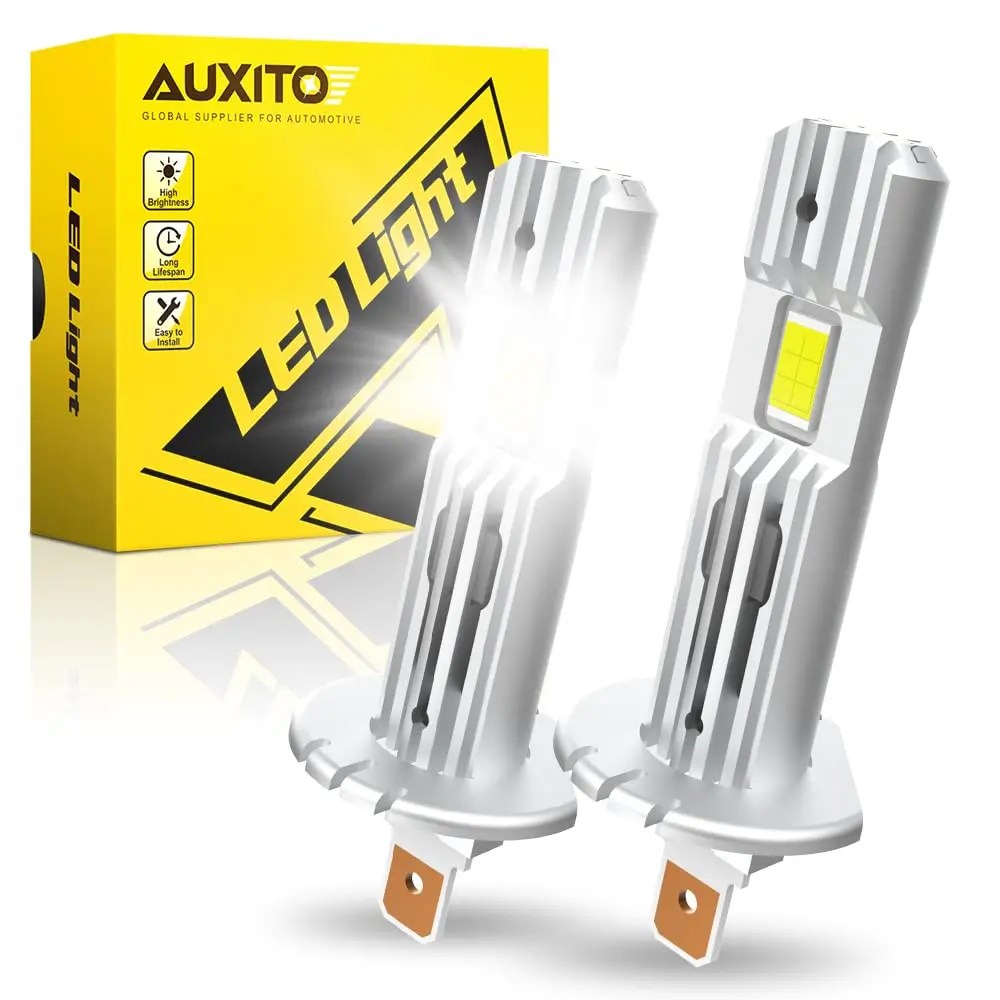 AUXITO H1 LED Bulb 600% Brighter 1:1 Mini Size No Adapter 5 Min Install No Flicker Pack of 2 - main product image