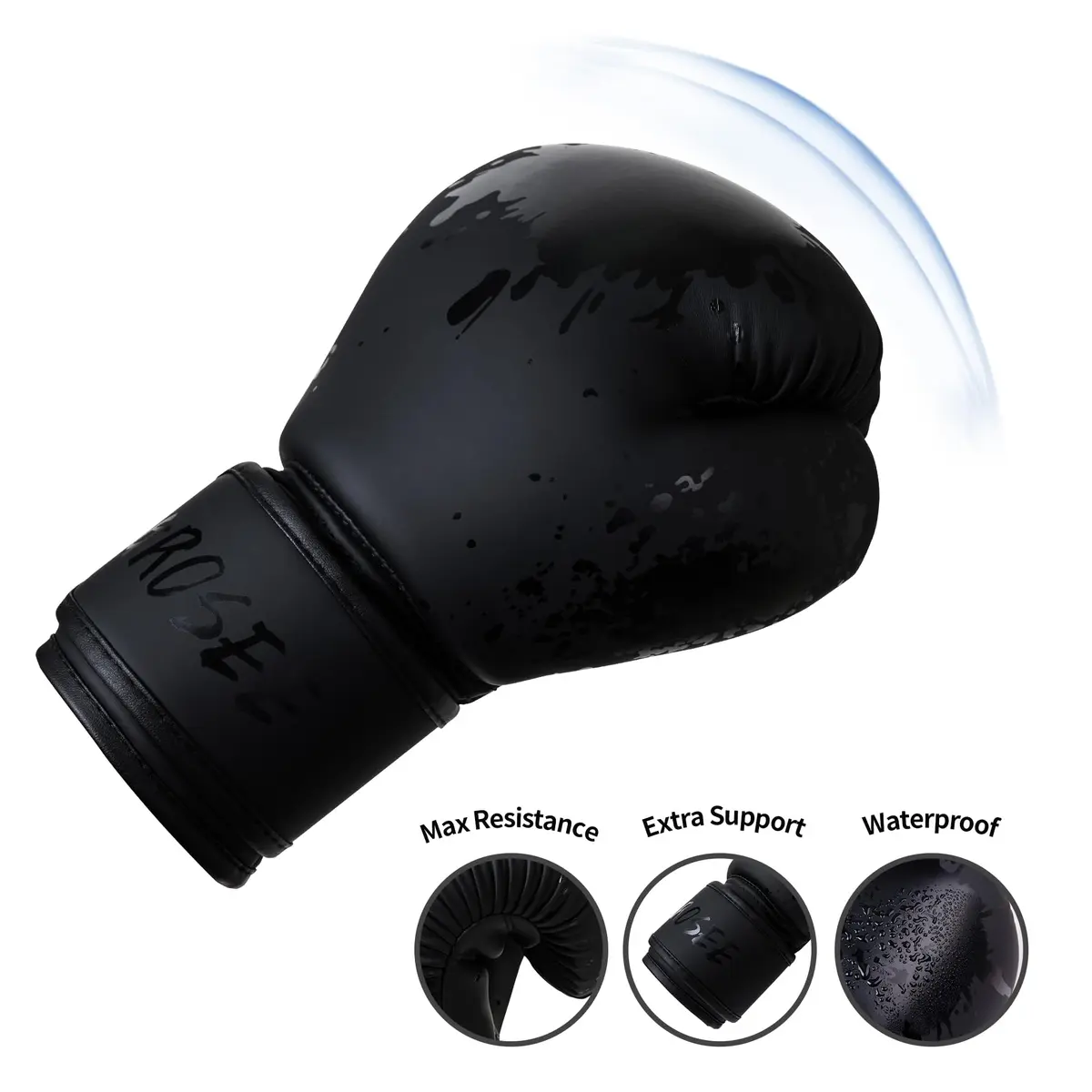 Grosee Kids Boxing Glove 10 oz (100-125 lbs) | Durable PU Leather & Cotton, Youth Sparring Gloves for Punching Bag, Kickboxing, Muay Thai, MMA (Black, 10 oz (100-125 lbs)) - view 2