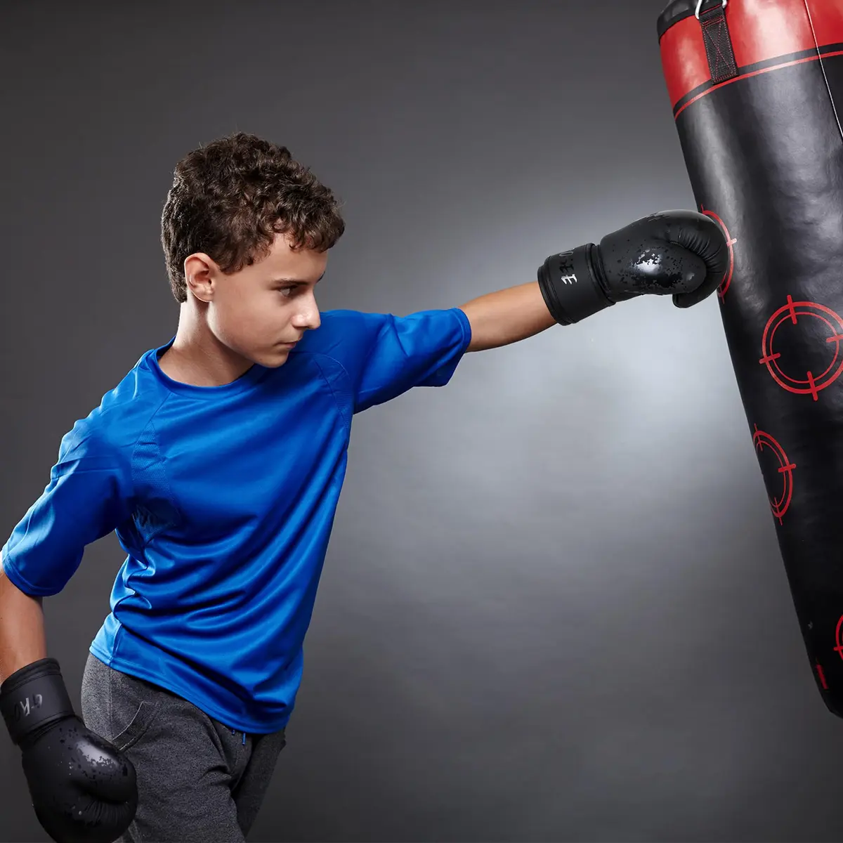 Grosee Kids Boxing Glove 10 oz (100-125 lbs) | Durable PU Leather & Cotton, Youth Sparring Gloves for Punching Bag, Kickboxing, Muay Thai, MMA (Black, 10 oz (100-125 lbs)) - view 4