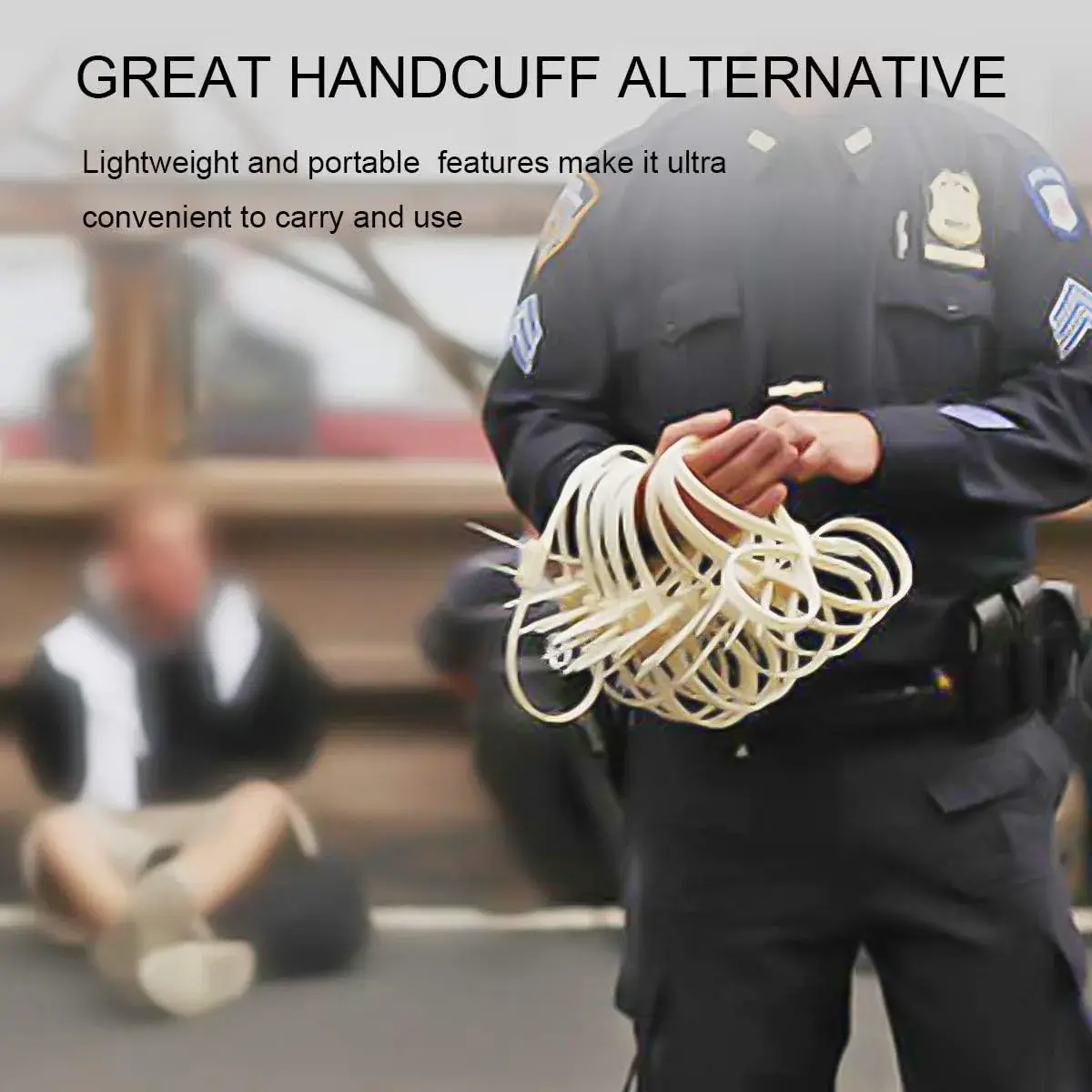 VAMRONE Black 20Pcs Heavy Duty Zip Tie Handcuffs Restraint 87.4 cm (35.4 inches) | Double Lock Nylon Cuffs with UV & Heat Resistance - view 5