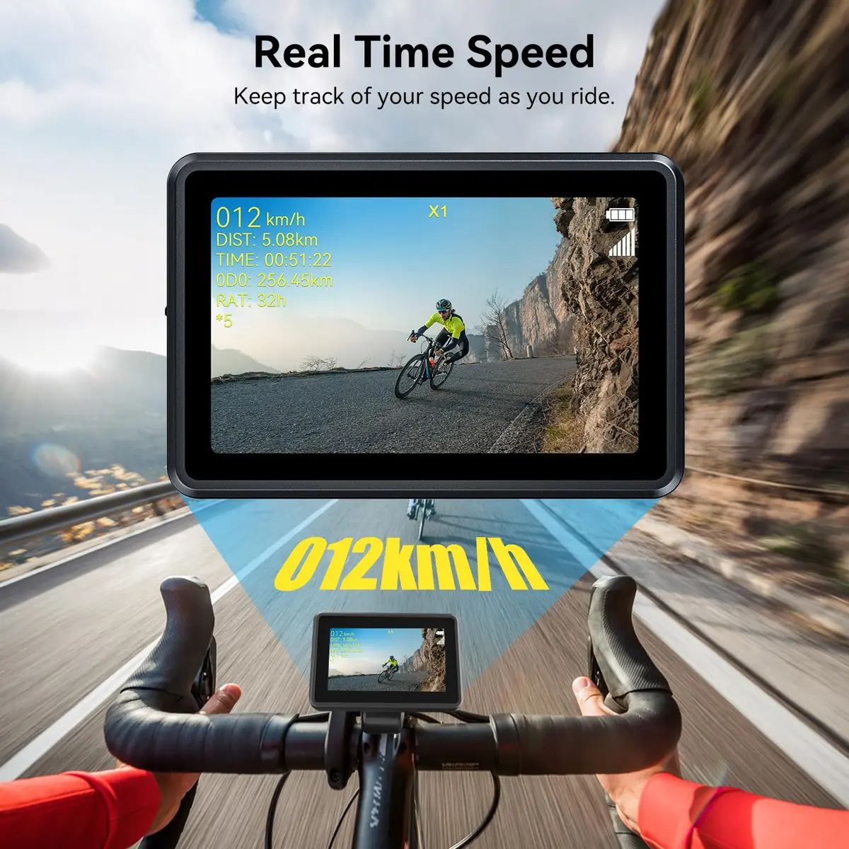 FEISIKE Bike Camera with 4.3" Display & Cyclocomputer | 145° Wide-Angle Night Vision Rearview Mirror for Safer Rides - view 2