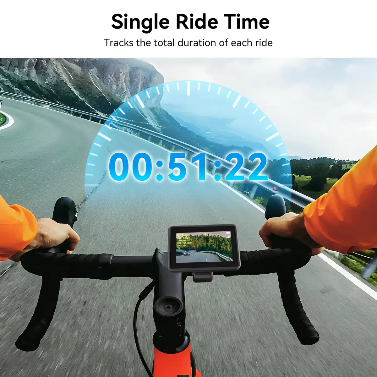 FEISIKE Bike Camera with 4.3" Display & Cyclocomputer | 145° Wide-Angle Night Vision Rearview Mirror for Safer Rides - view 4