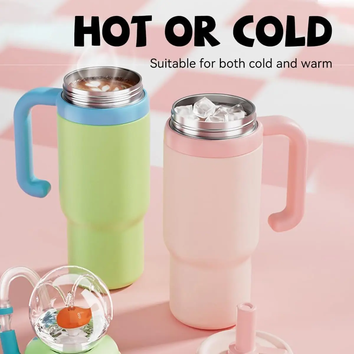 FRAGRANTGARDEN Whale Squirt 24oz Insulated Water Bottle with Handle | Leak-Proof Stainless Steel Kids & Adults - view 6