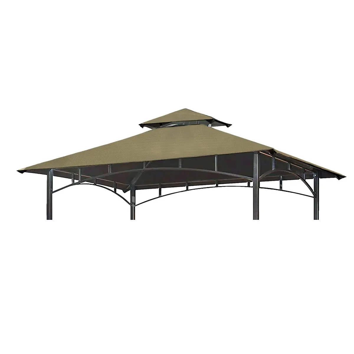 Wonwon Grill Gazebo Replacement Canopy Top 5x8 Khaki Ripstop | Double Tiered Outdoor BBQ Cover - main product image