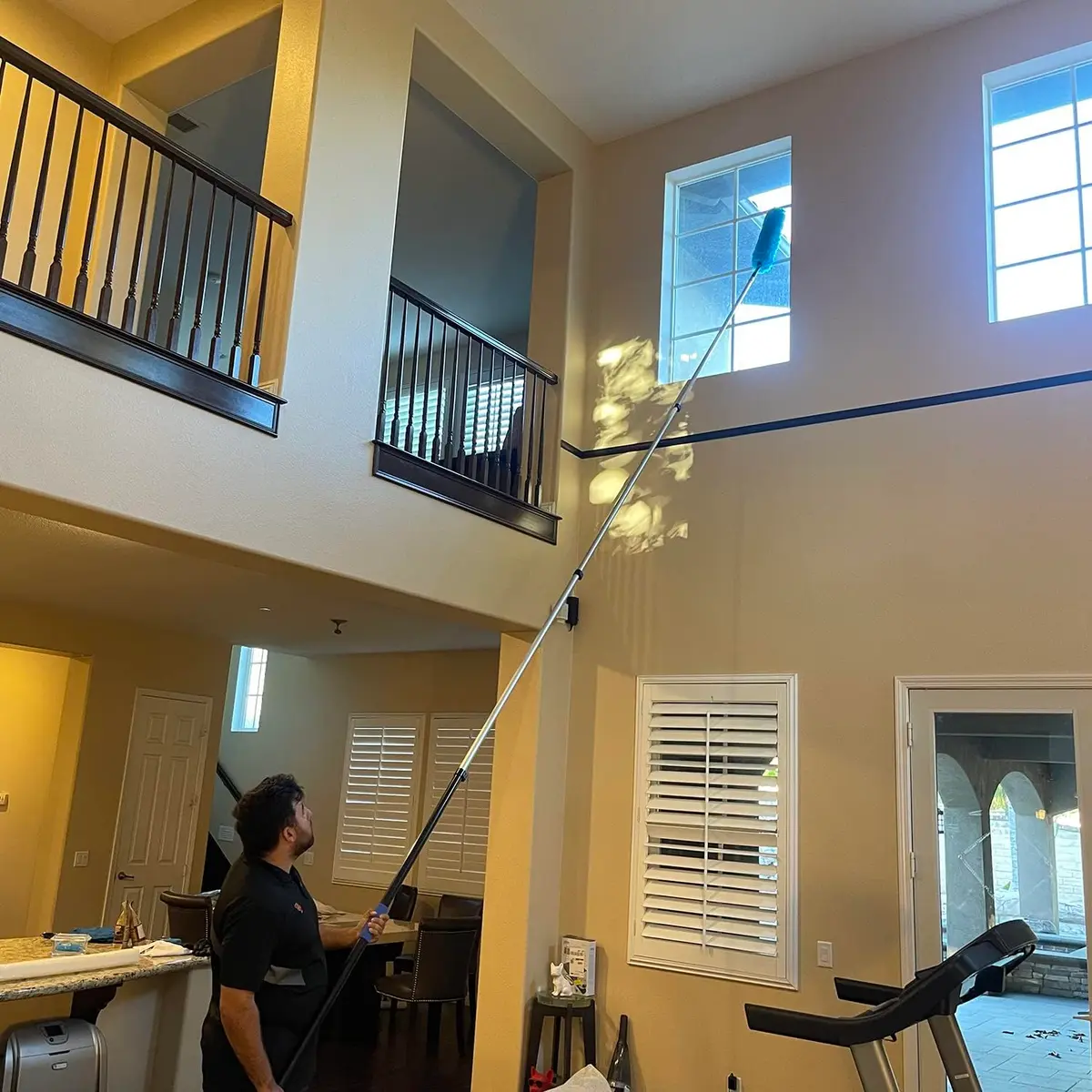 Hicavar Extendable Feather Duster with 6-24ft (7.3m) Telescopic Pole | Cobweb & Ceiling Fan Cleaner Kit - view 7