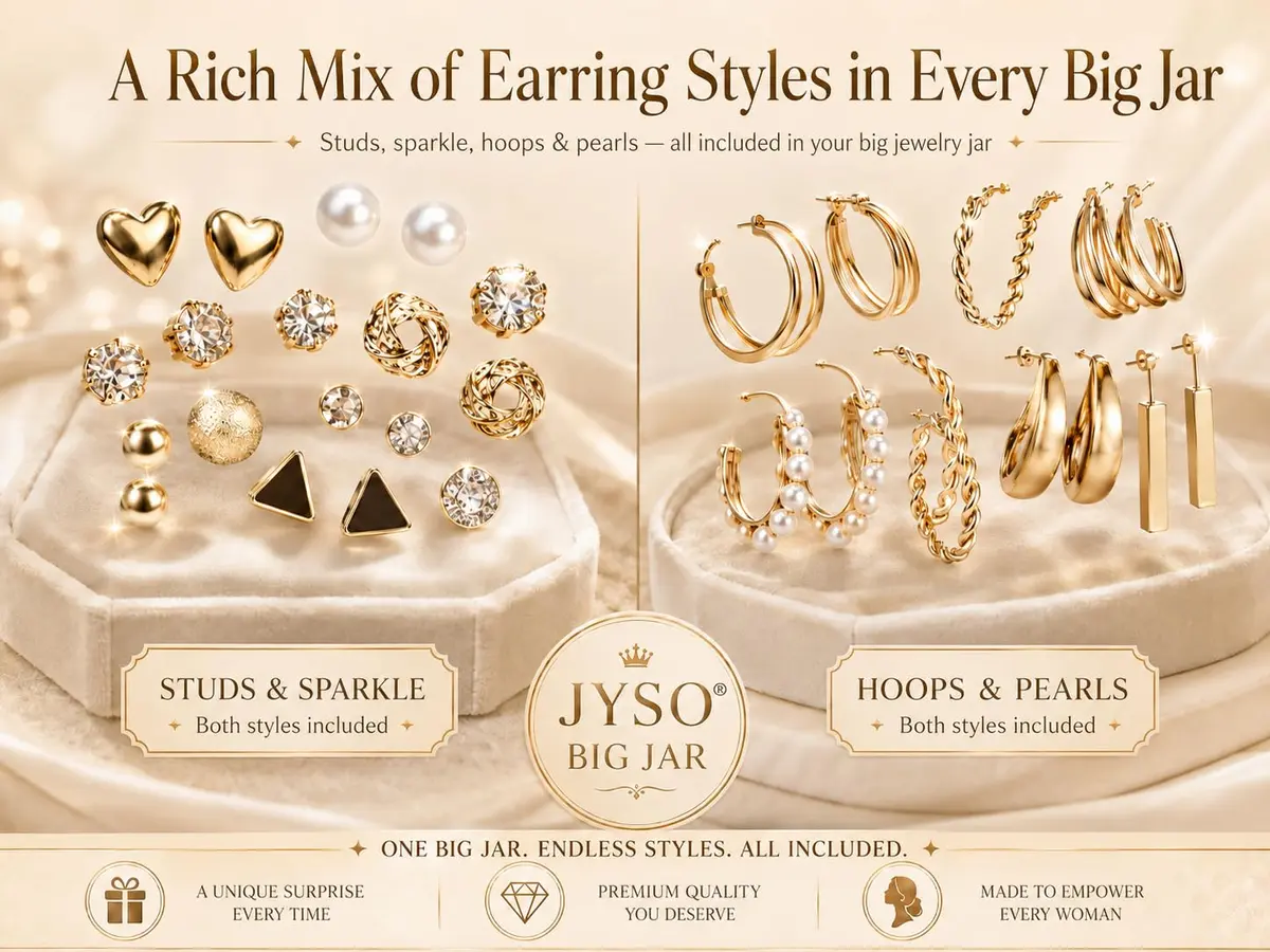 JYSO Mystery Jewelry Jar Bundle 65+ Pieces | Gold Jewelry Set for Women & Teens - view 6