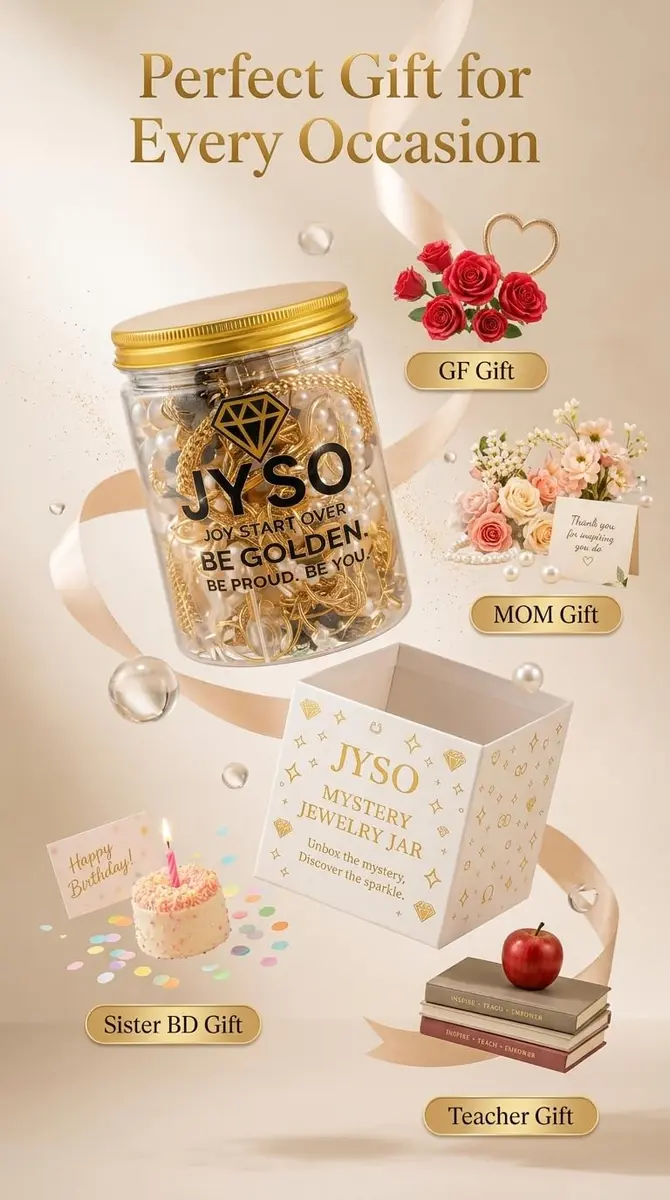 JYSO Mystery Jewelry Jar Bundle 65+ Pieces | Gold Jewelry Set for Women & Teens - view 8