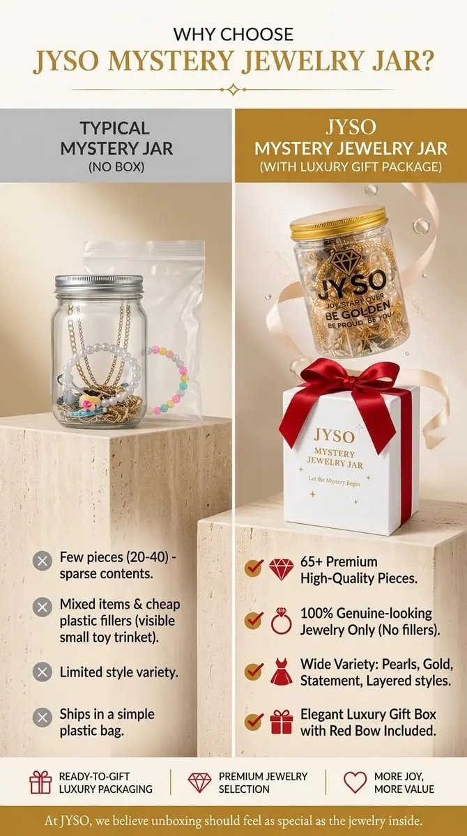 JYSO Mystery Jewelry Jar Bundle 65+ Pieces | Gold Jewelry Set for Women & Teens - view 9
