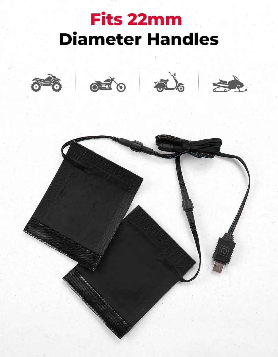 KEMIMOTO ATV Heated Grips, USB 6-Level Adjustable Handlebar Heater | IP67 Waterproof, Fast Heating - view 7
