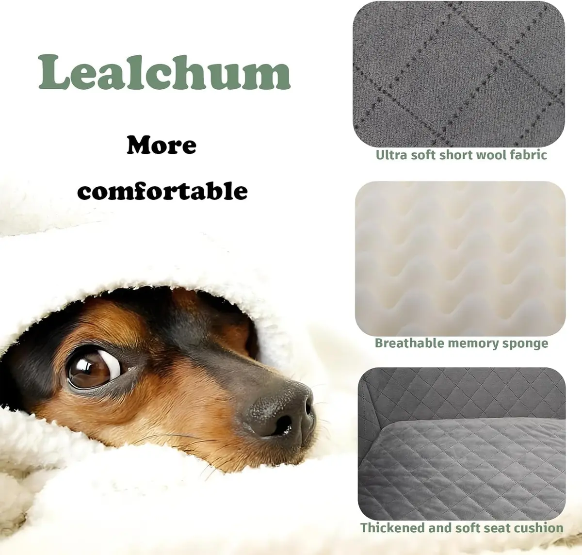 Lealchum Dog Car Seat for Medium/Large Dogs | Washable, Safe & Comfortable - view 3