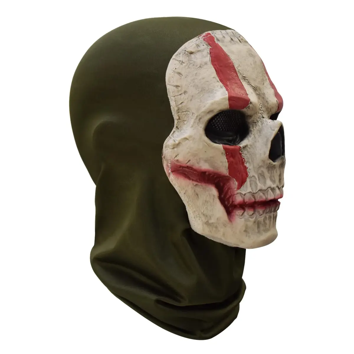 Masfrida Ghost Skull Mask Full Face Unisex for War Game Outdoor Sport Halloween Cosplay (Red, One Size) - view 3