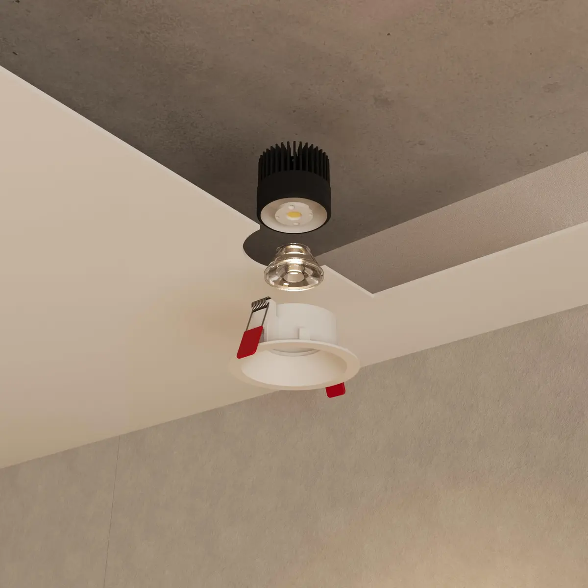 VidaLite Libra 3in White LED Recessed Ceiling Light | Selectable 5CCT & Full Range Dimmer, 1200LM, 14W, ETL, Wet Rated - view 3