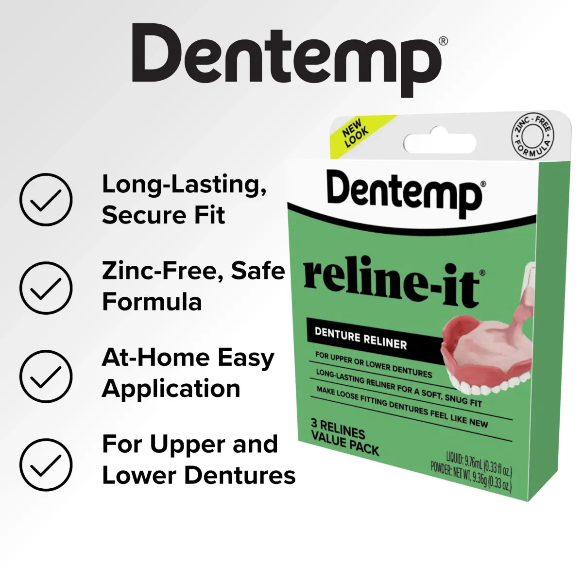 Dentemp Reline-It Denture Reline Kit Value Pack 6 Relines (2 Packs) | Custom Fit for Secure, Stable Dentures - view 5