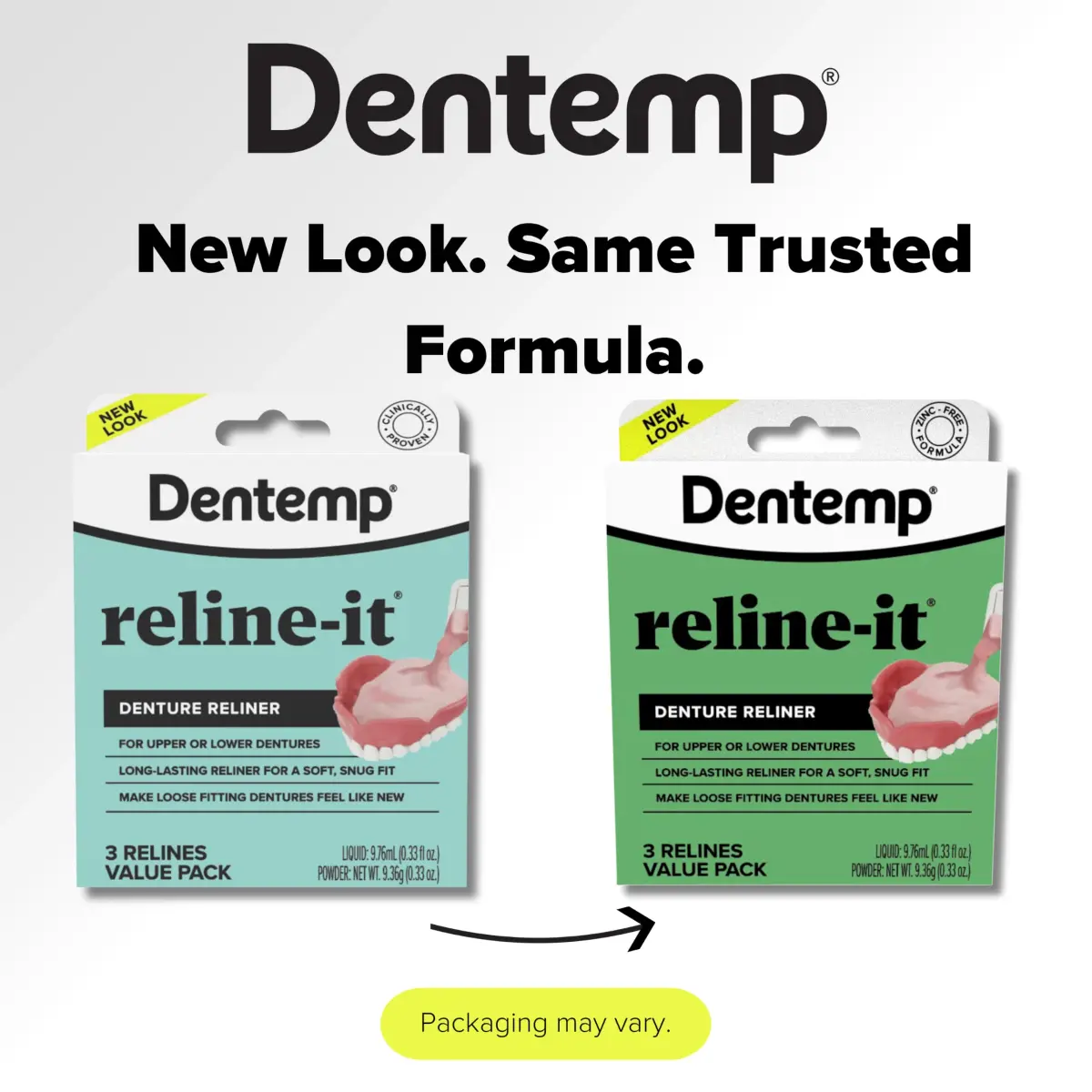 Dentemp Reline-It Denture Reliner Kit Value Pack 9 Relines | Professional Dental Soft Reline Material - view 2