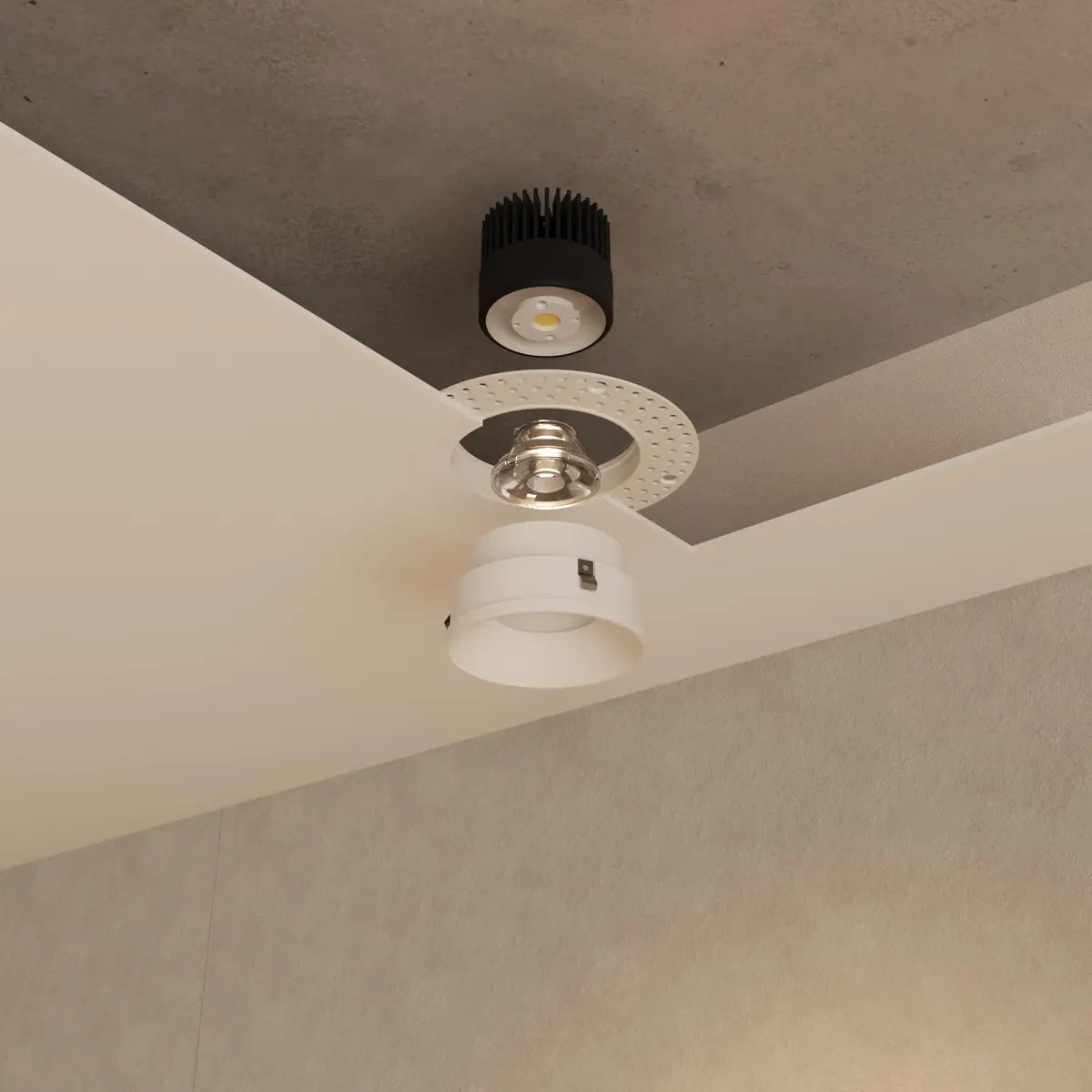 VidaLite Libra 3in White LED Recessed Ceiling Light | Selectable 5CCT & Full Range Dimmer, 1000LM, 12W, Wet Rated - view 3