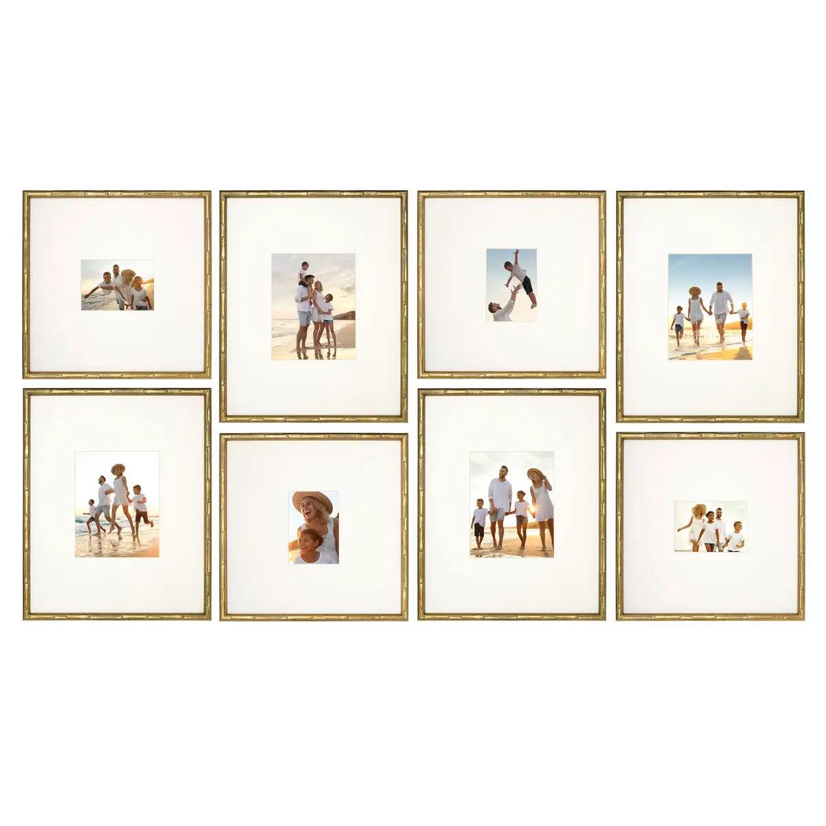 Camden Reed Arcadia Gallery Wall Frame Set, 16x20 and 16x16 Inch Matted Frames, 8 Piece, Antique Gold - main product image