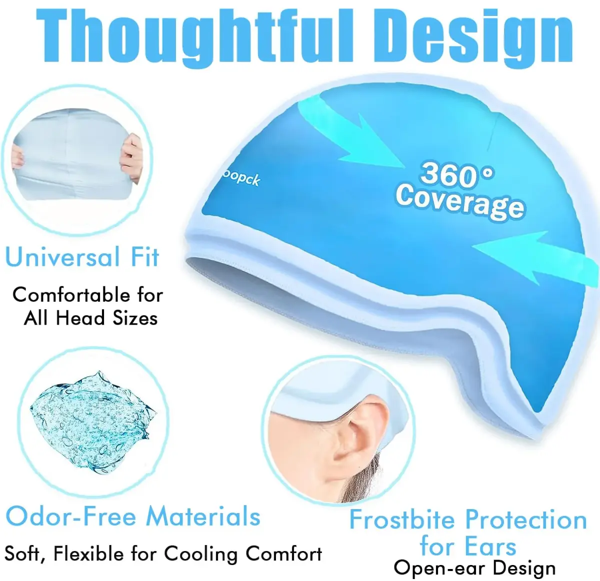 sfiocoopck Chemo Cold Cap for Chemotherapy & Migraine Relief, Light Blue | Scalp Cooling Therapy - view 5