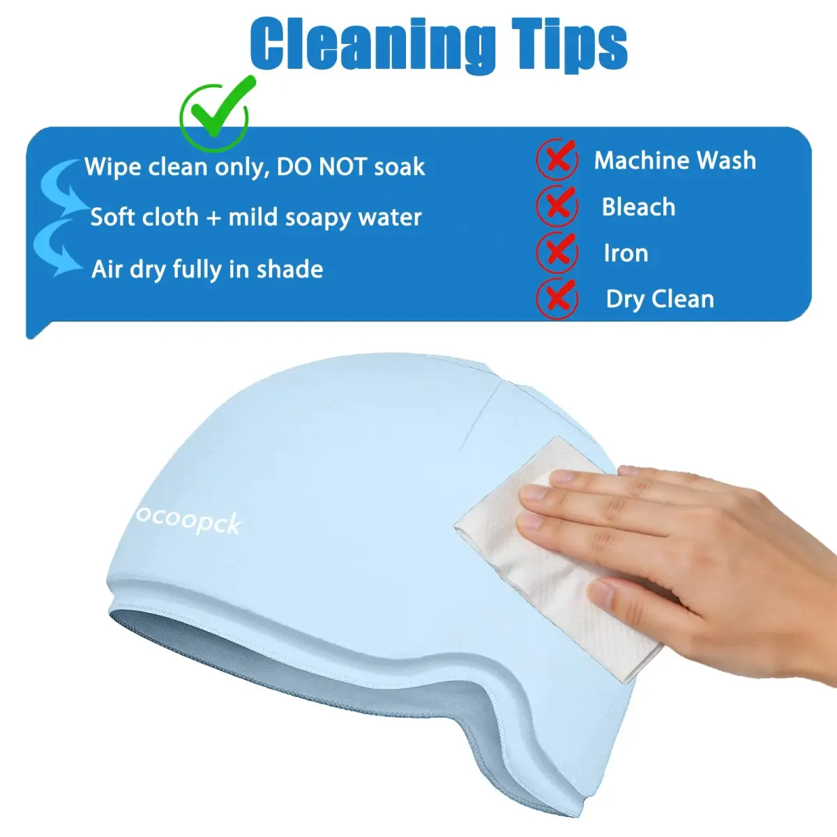 sfiocoopck Chemo Cold Cap for Chemotherapy & Migraine Relief, Light Blue | Scalp Cooling Therapy - view 7