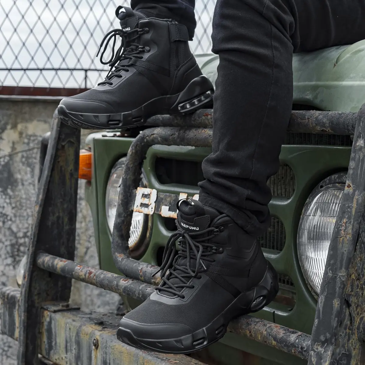 KEFUWU Military Tactical Boots Men Wide Waterproof 6 Inches | Lightweight, Breathable & Supportive - view 8