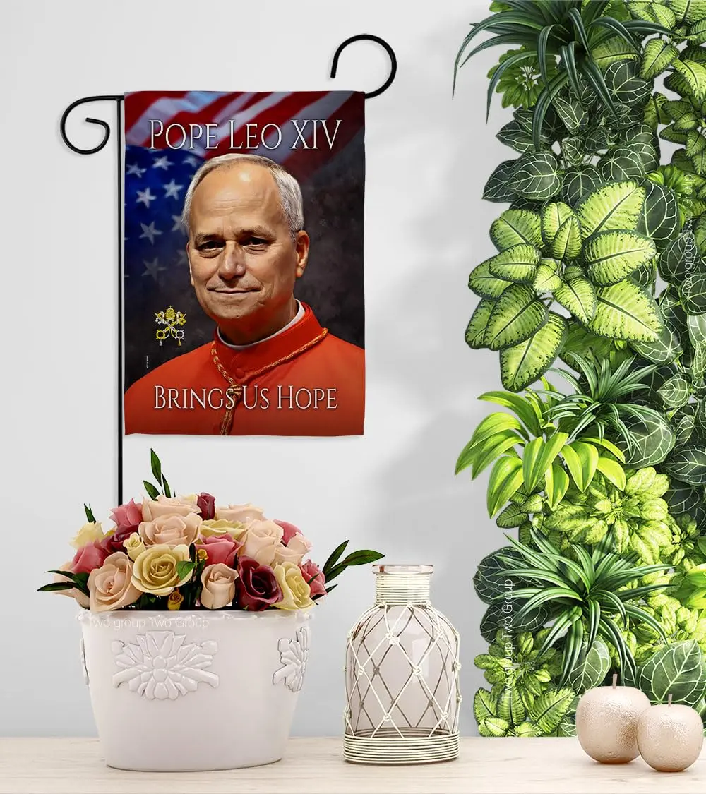 Pope Leo XIV Tribute Flag Holder Kit Wall Hanging Canvas Tapestry 13" x 18.5" | Weather Resistant Made in USA - view 9