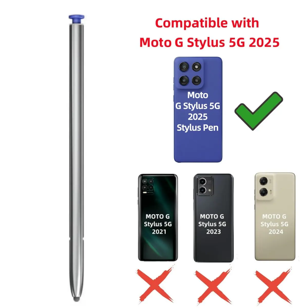TYHJ Stylus Pen for Moto G Stylus 5G 2025 | Battery-Free Touch Screen Replacement (4.5 inches, Metal, Pantone Surf The Web) - view 2