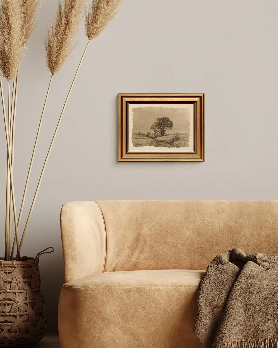 WHASAYART Gold Framed Vintage Wall Art for Living Room, Landscape Painting Prints Shelf Decor for Kitchen, Aesthetic Tree of Life Farmhouse Bedroom Wall Decor, Gifts for Family - Country Road 8x10in - view 5