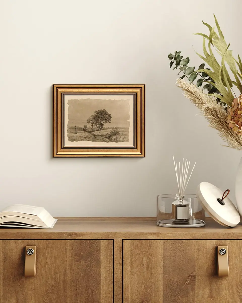 WHASAYART Gold Framed Vintage Wall Art for Living Room, Landscape Painting Prints Shelf Decor for Kitchen, Aesthetic Tree of Life Farmhouse Bedroom Wall Decor, Gifts for Family - Country Road 8x10in - view 7