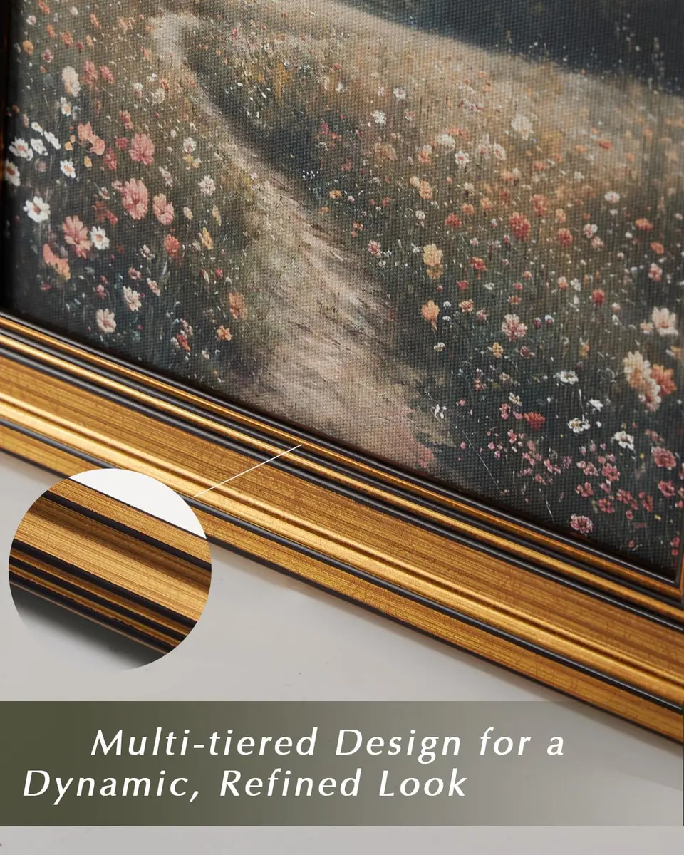 WHASAYART Gold Framed Vintage Wall Art for Living Room, Landscape Painting Prints Shelf Decor for Kitchen, Aesthetic Tree of Life Farmhouse Bedroom Wall Decor, Gifts for Family - Country Road 8x10in - view 4