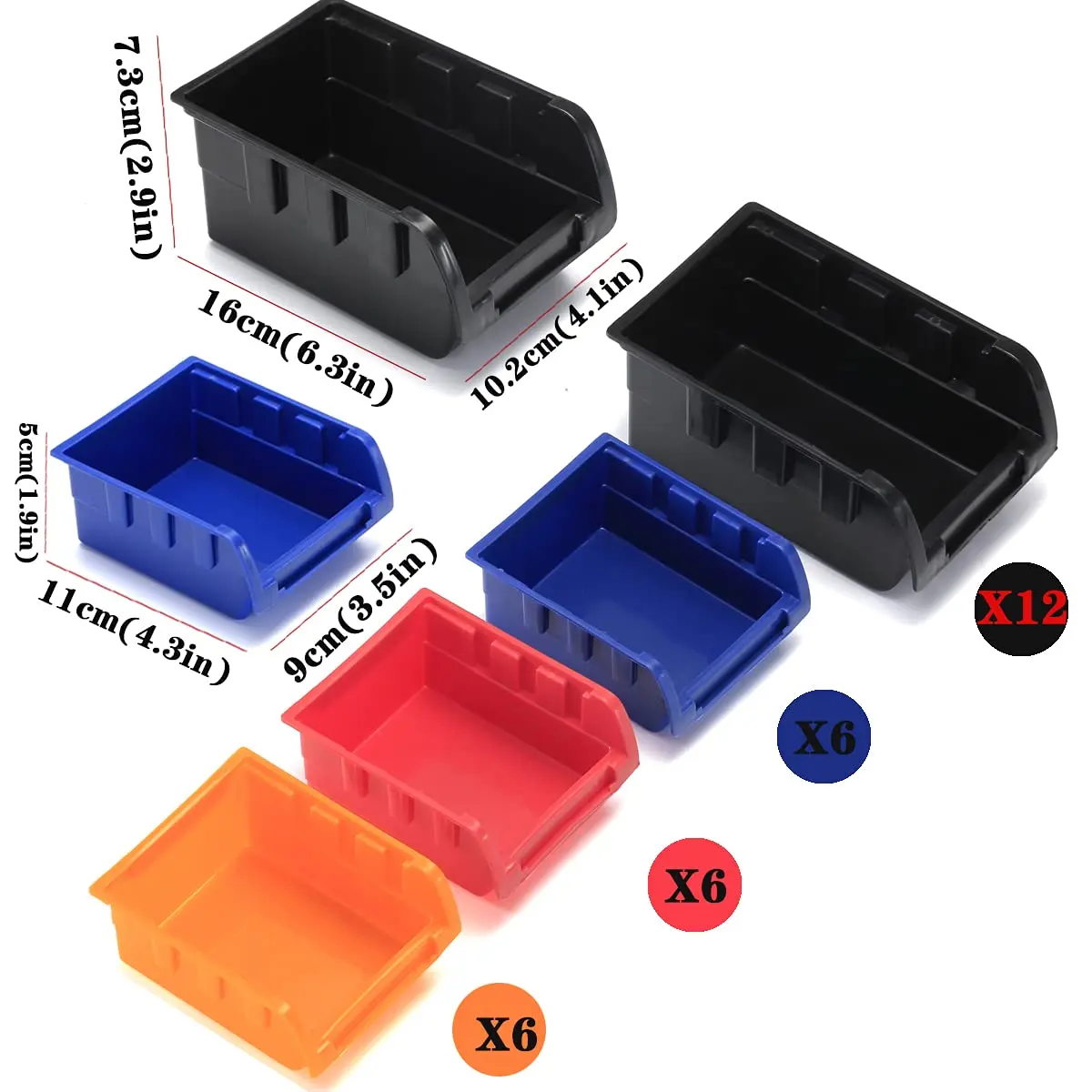 MULSAME Wall Mounted Storage Bins Parts Rack 50.4"x32.4" | Classic Garage Organizer with 4 Shelves - view 3