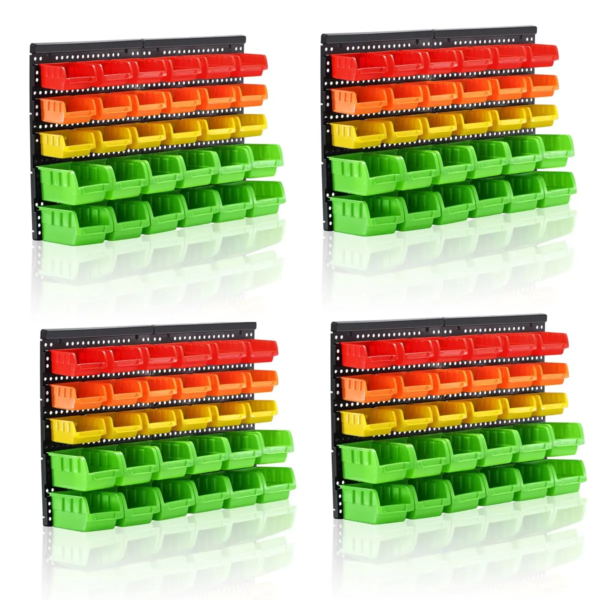 MULSAME Wall Mounted Storage Bins 4-Pack | Garage Organizer with Pegboard Bright Colors 50.4"x32.4" - main product image
