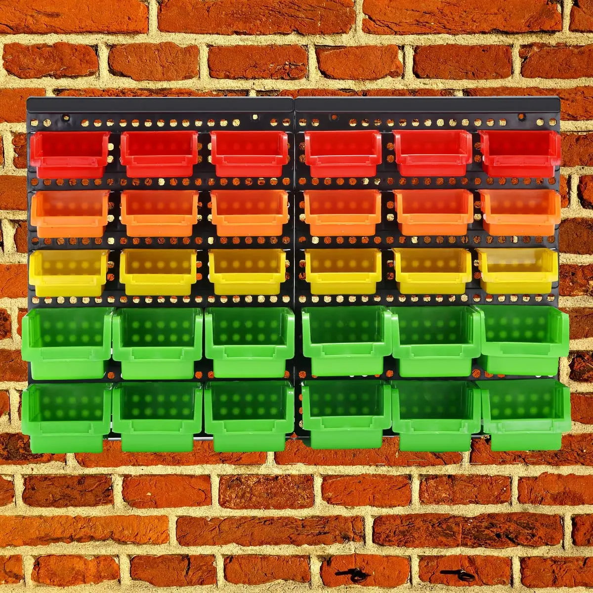 MULSAME Wall Mounted Storage Bins 4-Pack | Garage Organizer with Pegboard Bright Colors 50.4"x32.4" - view 5