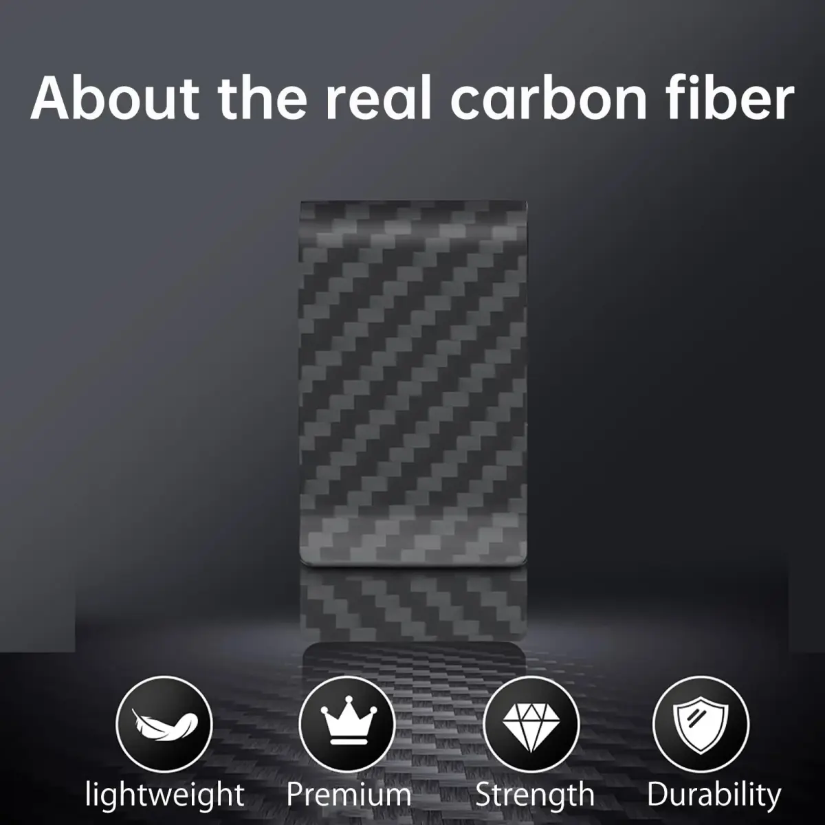 CL CARBONLIFE Carbon Fiber Wallet Money Clip for Men, Slim & Lightweight Holder with RFID Blocking, Matte Black, Small 2.8"x0.87" | Securely Holds 15 Cards & 50 Bills - view 6