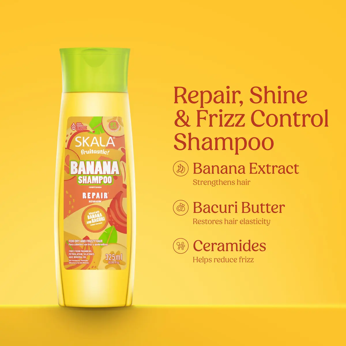 SKALA Fruitastic Banana Shampoo for Frizzy & Brittle Hair 10.99 Fl Oz | Gentle, Vegan, Paraben-Free - view 2