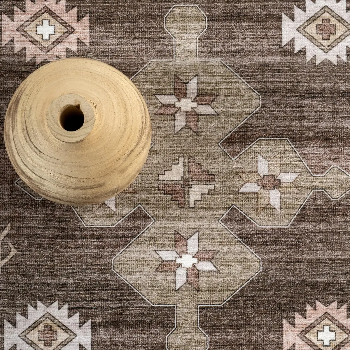 nuLOOM Donna Dark Brown Geometric Washable Area Rug 8' x 10' | Stylish & Practical (70-120 chars) - view 6