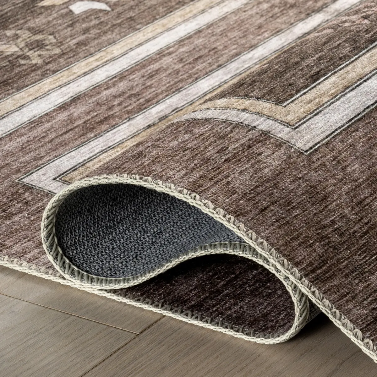 nuLOOM Donna Dark Brown Geometric Washable Area Rug 8' x 10' | Stylish & Practical (70-120 chars) - view 7