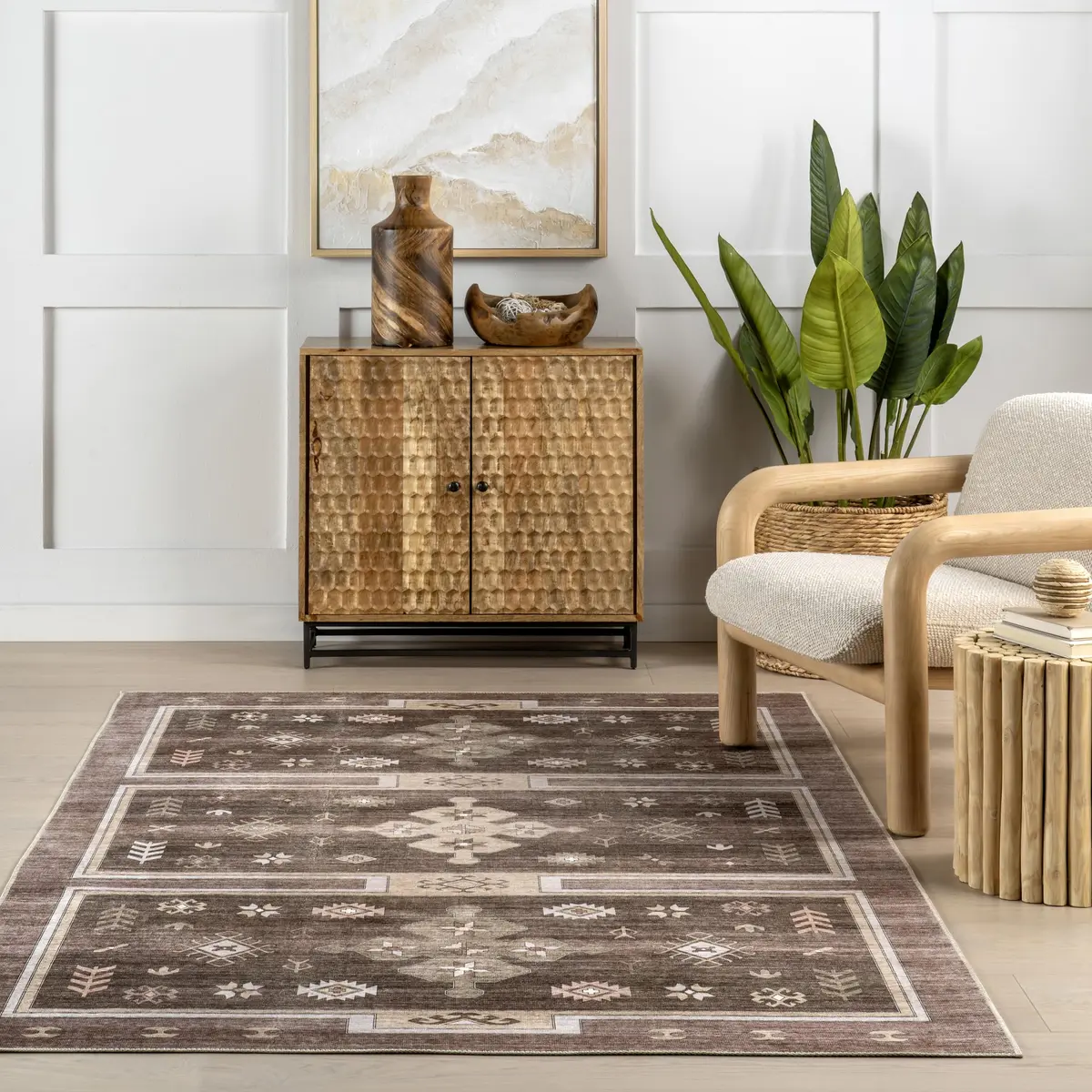nuLOOM Donna Dark Brown Geometric Washable Area Rug 8' x 10' | Stylish & Practical (70-120 chars) - view 9