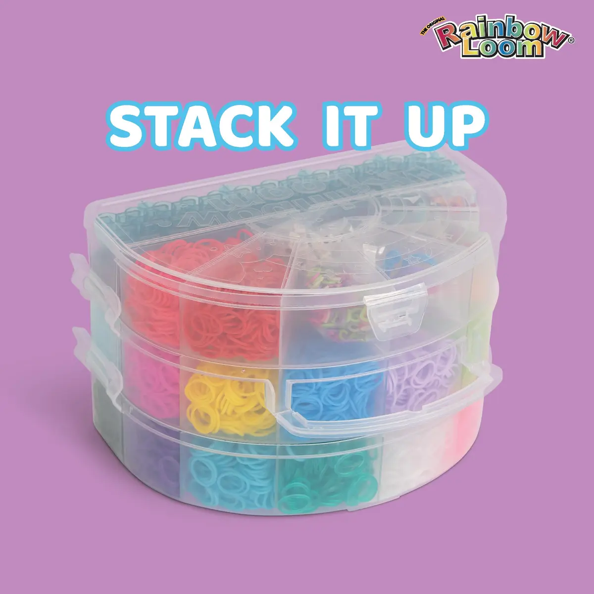 Rainbow Loom Mighty Rainbow Case - 6000 Rubber Bands & 2 Mighty Looms | Assorted Colors Art Craft Kit (9.1 oz / 0.26 kg) - view 4