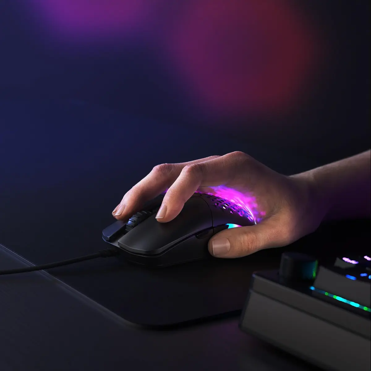 GLORIOUS Model O Eternal Ultralight RGB Gaming Mouse - Wired - 55g Lightweight - Customizable RGB Lighting - 6 Programmable Buttons - Symmetrical Design - 12K DPI Optical Sensor - PC/Mac - Black | Lightweight, customizable RGB, 6 buttons - view 2