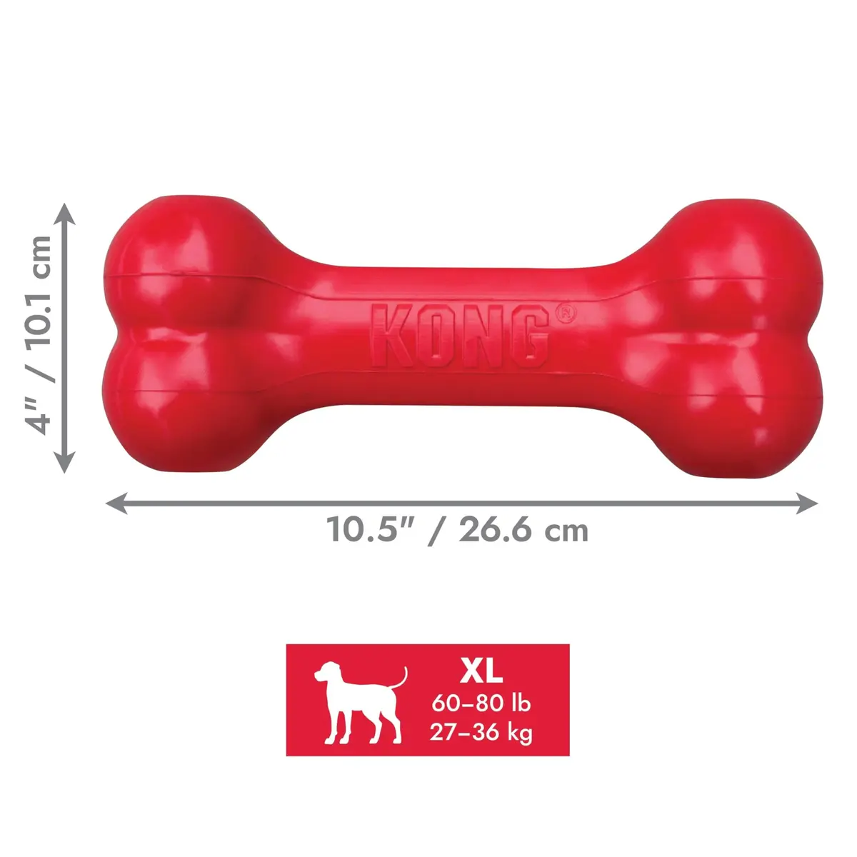 KONG Goodie Bone Natural Rubber Treat Toy for Extra Large Dogs | Durable Chew Toy for Aggressive Chewers - view 6