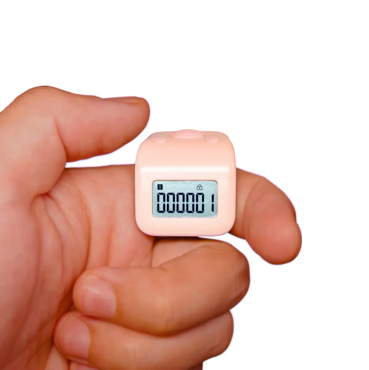 Arvakr Rechargeable Silent Finger Counter Pink | 6-Channel Digital Tally with LED for Prayer, Knitting, Sports - main product image