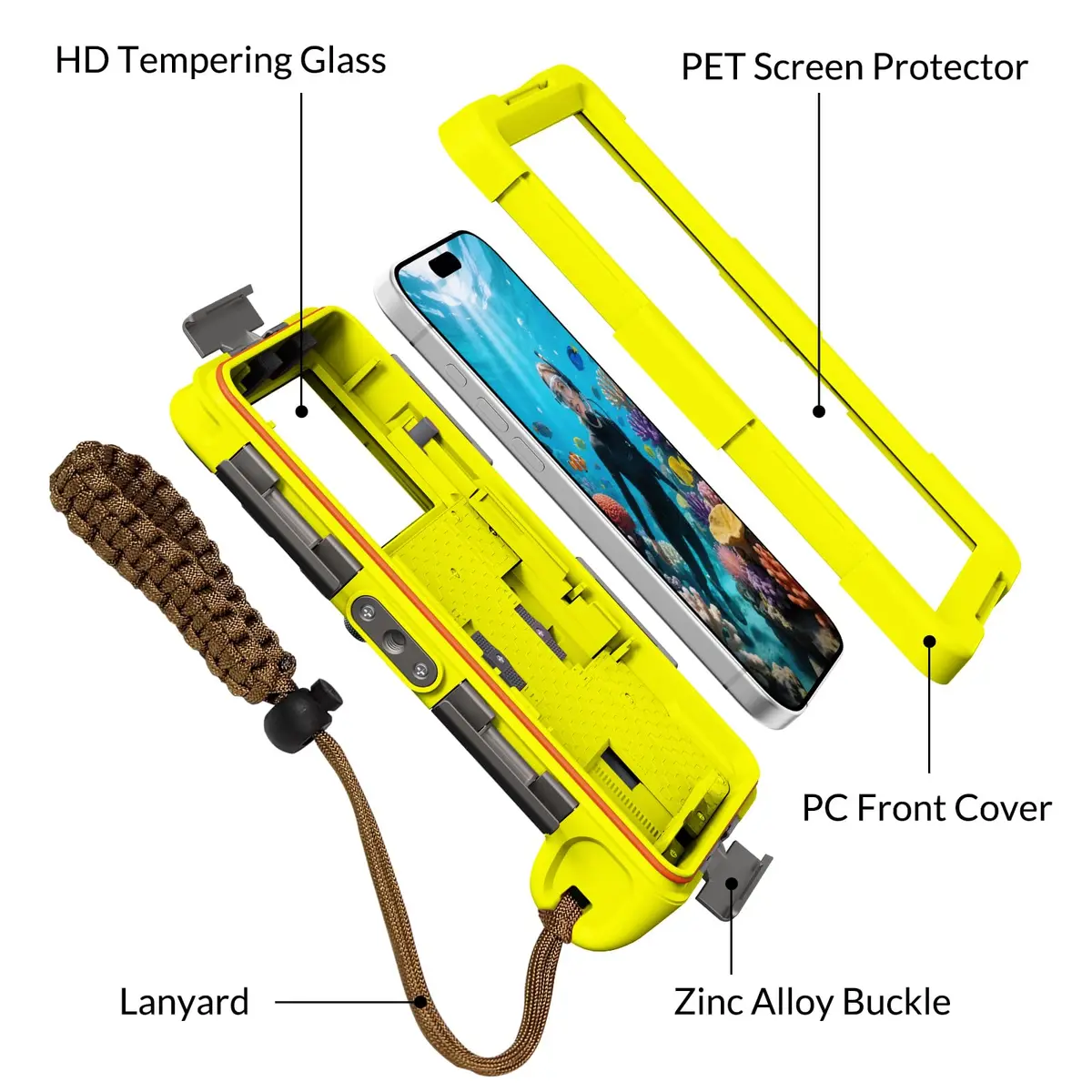 YNVYFI Underwater Snorkeling Diving Phone Case for Phone 17/16/15/14/13/12Pro Max/Galaxy S26/S25/S24/S23 | 50ft/15m Waterproof Dive Case - view 5