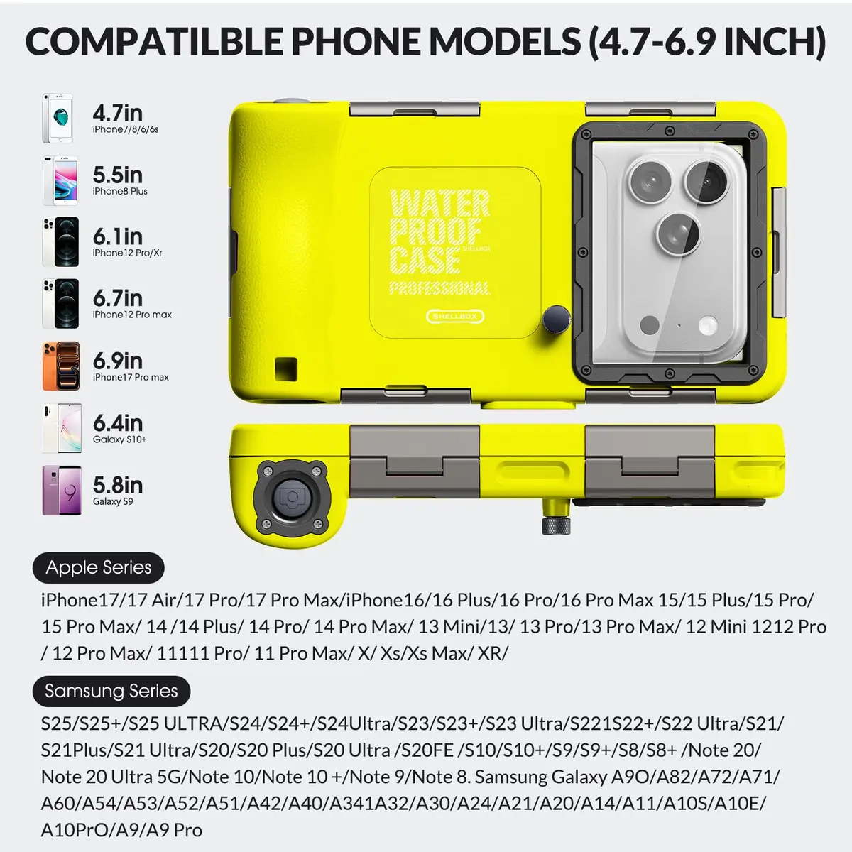 YNVYFI Underwater Snorkeling Diving Phone Case for Phone 17/16/15/14/13/12Pro Max/Galaxy S26/S25/S24/S23 | 50ft/15m Waterproof Dive Case - view 4