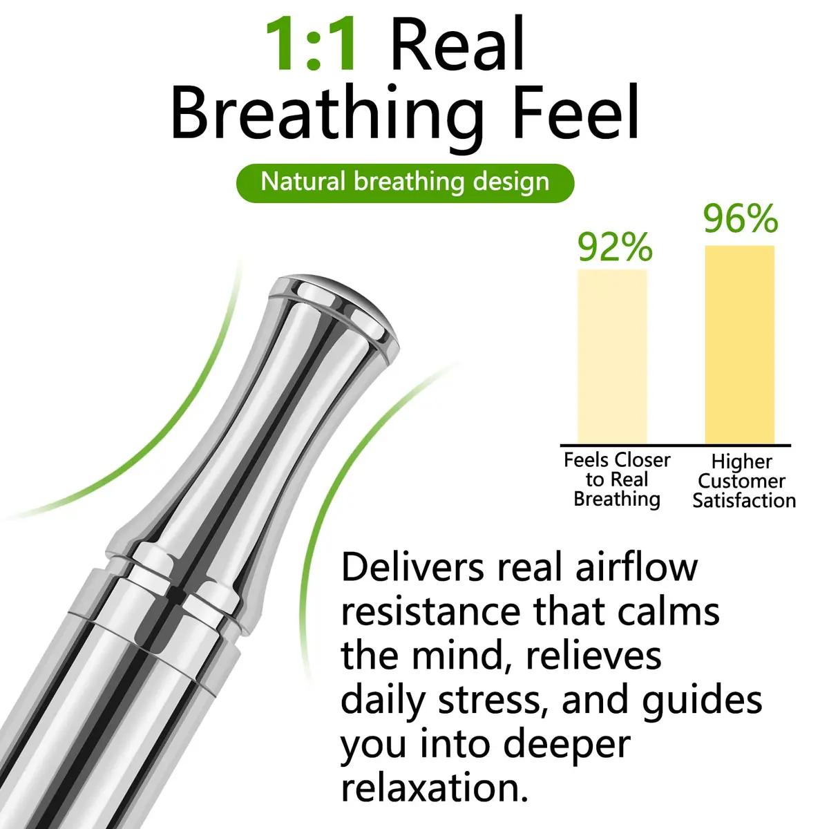ASTOFLI Quit Smoking Breathing Necklace with Resistance Filters - Black Stainless Steel, 25.5 inches | Aids Smoking Cessation & Anxiety Relief - view 5