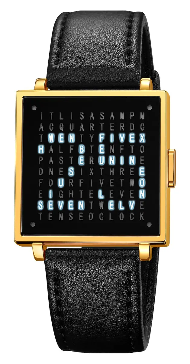 Gosasa Square Men's Luxury Watch with Leather Strap | 36mm Case, 30M Water Resistance, Date Display - main product image