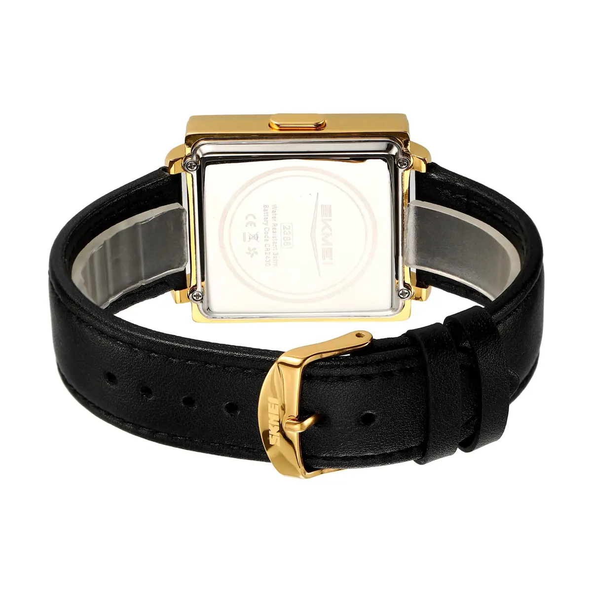 Gosasa Square Men's Luxury Watch with Leather Strap | 36mm Case, 30M Water Resistance, Date Display - view 6