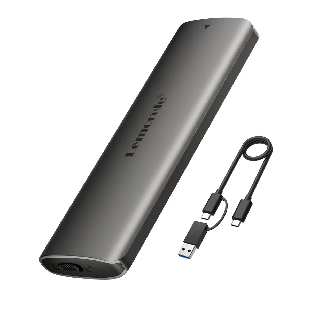 Lemorele Aluminum M.2 NVMe Enclosure, USB 3.2 Gen2 10Gbps, Tool-Free, Supports PCIe M-Key NVMe SSDs, UASP Trim, 2280/2260/2242/2230, Not SATA (70-120 chars) - main product image