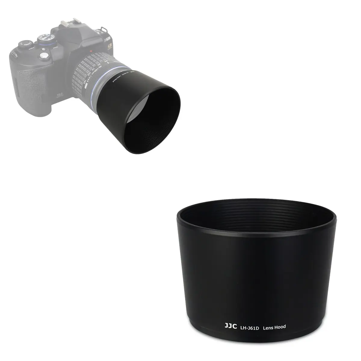 JJC Lens Hood for Olympus Zuiko ED 40-150mm, M.Zuiko ED 40-150mm & R Lens | Replaces LH-61D, Durable ABS, 58mm Filter Cap - main product image