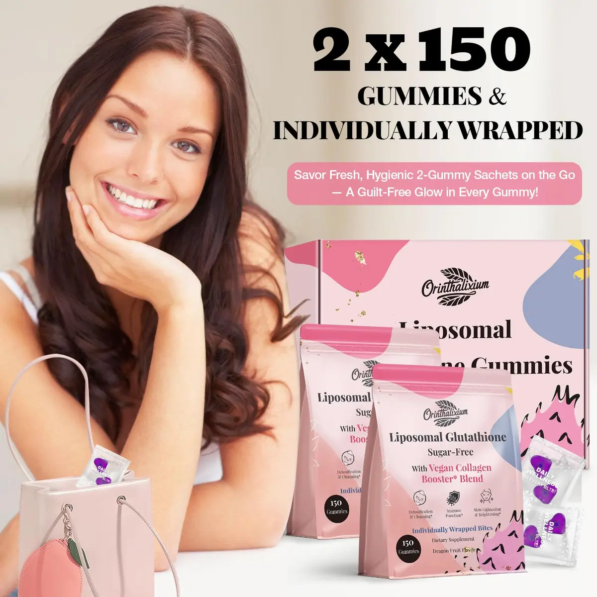 Orinthalixium Liposomal Glutathione Gummies 1000MG | Sugar-Free Skin Wellness (70-120 chars) - view 6