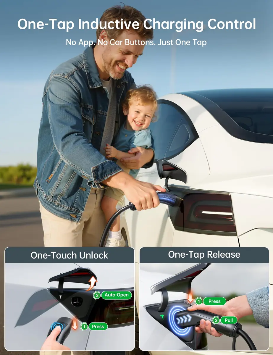 Raylix 32A Level 2 EV Charger for Tesla | Fast NEMA 14-50 Plug, 7.68KW, Portable - view 2